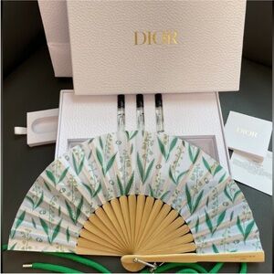 Dior Gift Mini Green Floral Hand Fan Set